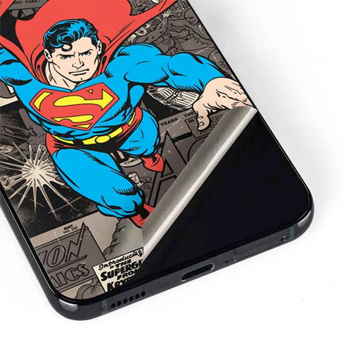 DC Comics Superman Vintage Action pose pattern Galaxy S22 Skin